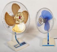TWO 20TH CENTURY SANYO TABLE TOP FANS