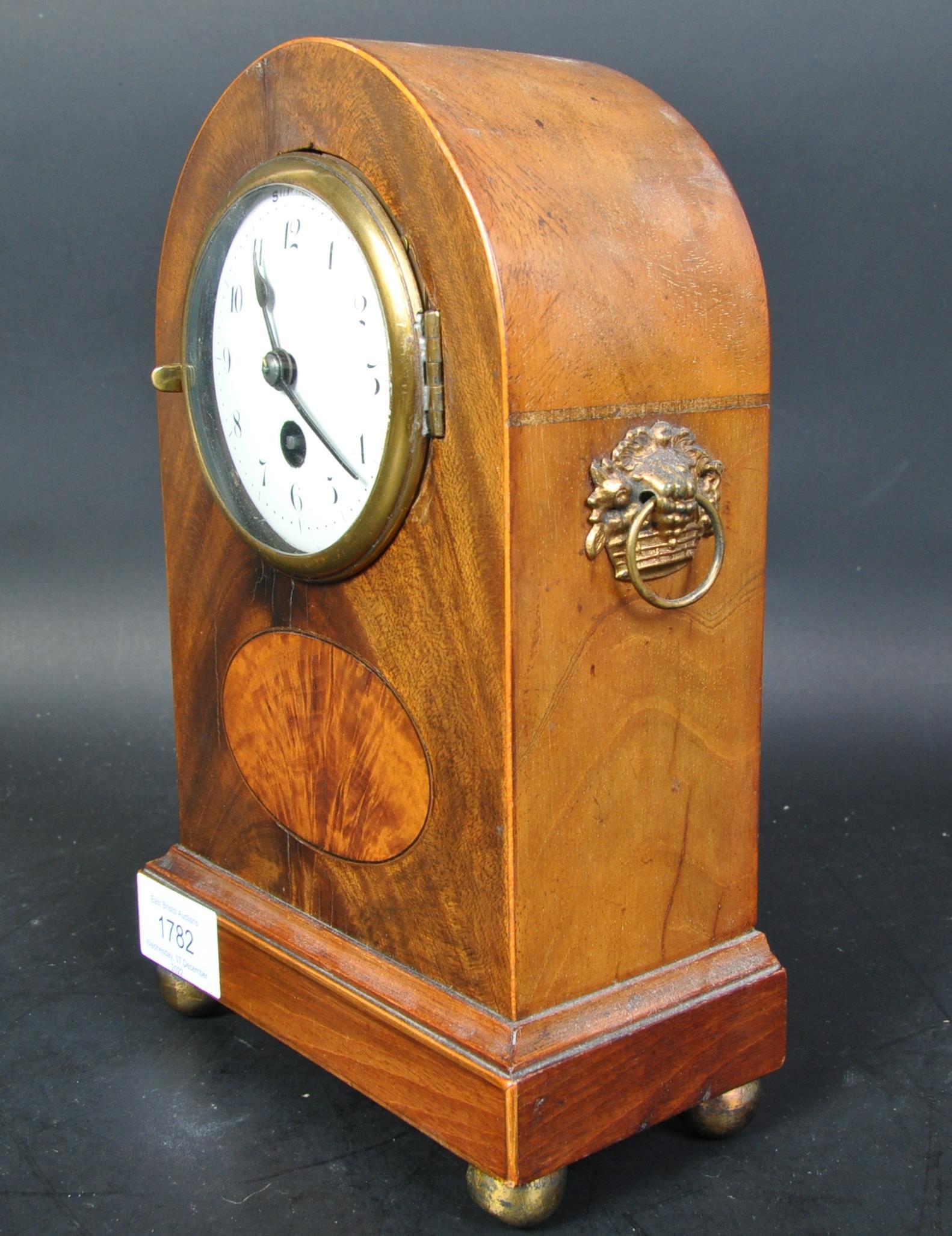 EDWARDIAN INLAID MANTEL CLOCK - Image 4 of 5