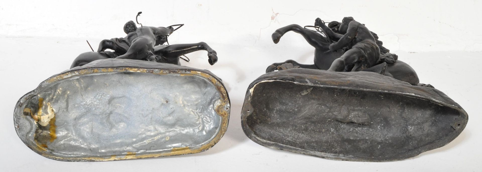 PAIR OF VICTORIAN SPELTER MARLEY HORSES - Image 5 of 6