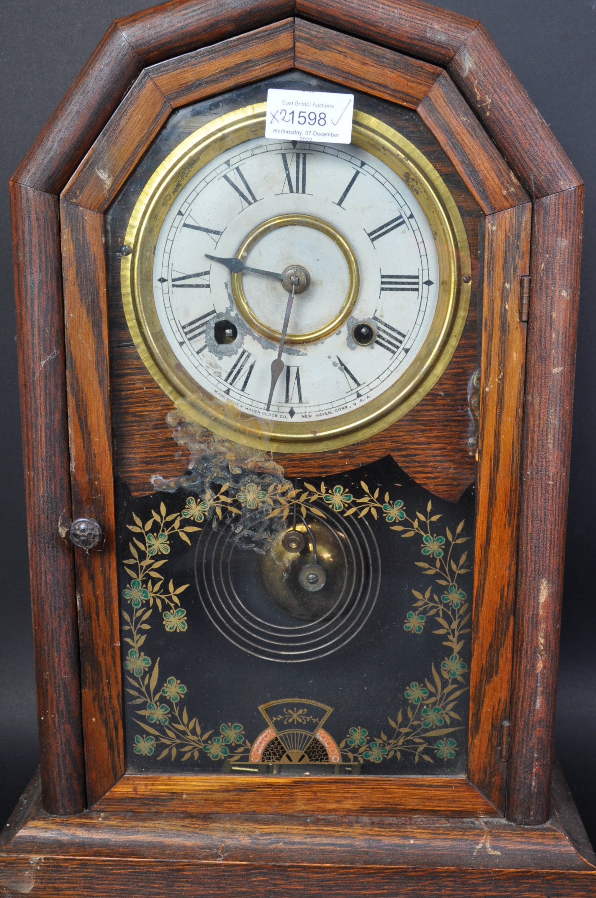 EARLY MARQUETRY WALL HANGING CLOCK & ANOTHER - Image 5 of 6