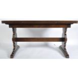 ERCOL OLD COLONIAL DINING TABLE WITH FLEUR DE LYS CHAIRS