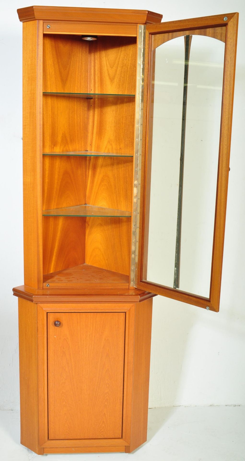 MID CENTURY TEAK UPRIGHT CORNER CABINET - Image 2 of 5