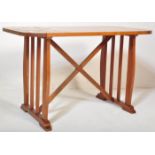 RETRO MID CENTURY TEAK TRESTLE SIDE TABLE