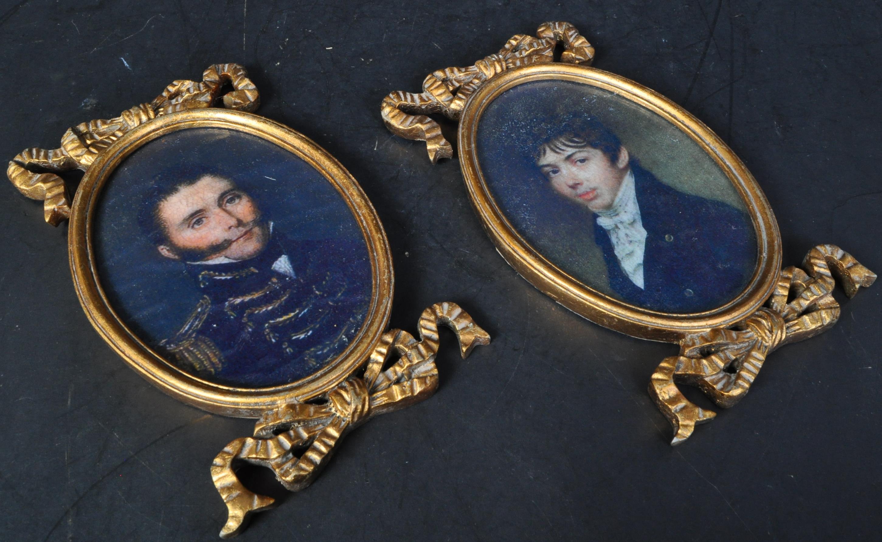 PAIR OF 20TH CENTURY FRAMED OVAL GILT PORTRAITS - Image 2 of 5