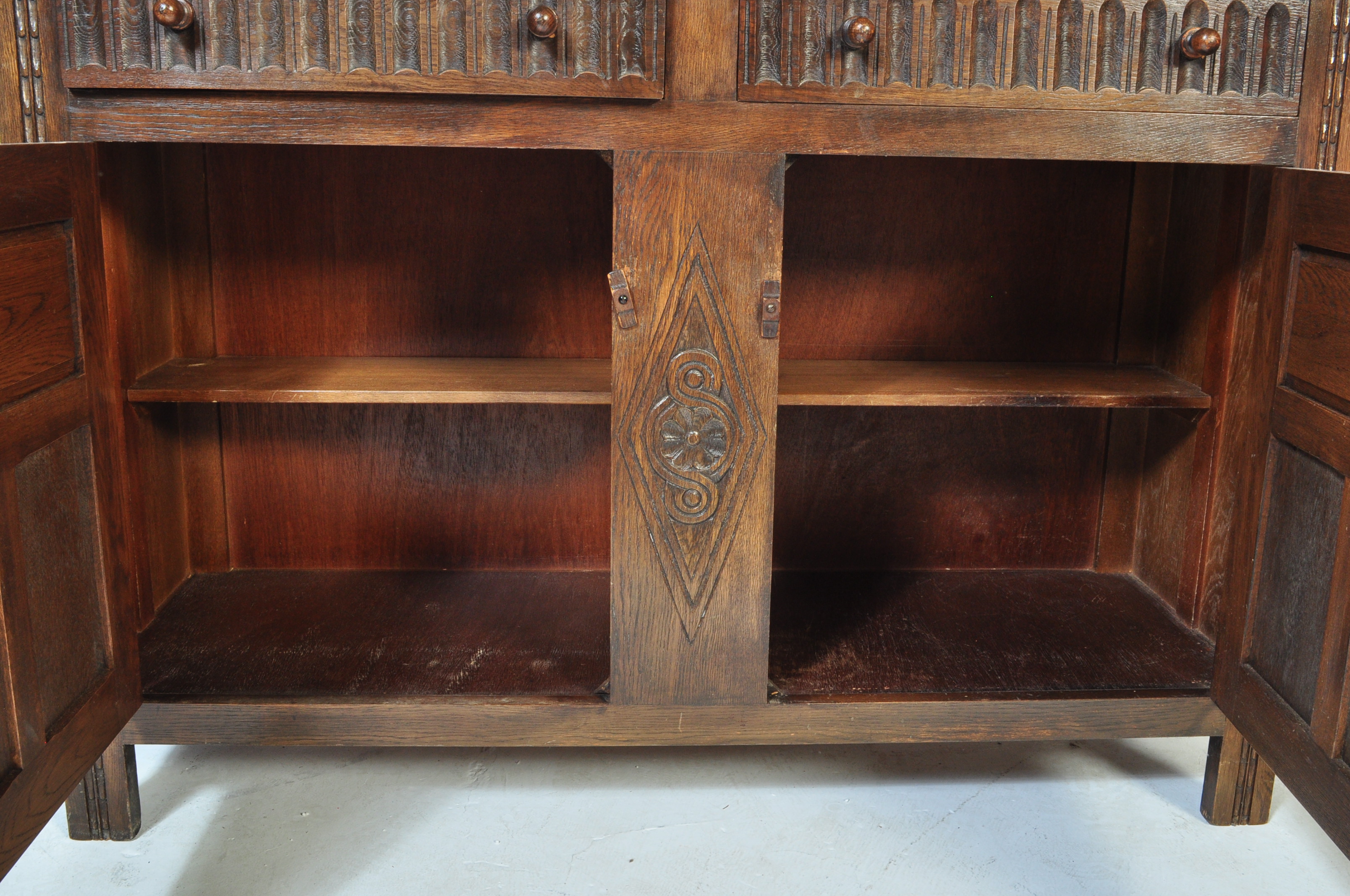 JACOBEAN REVIVAL GOTHIC STYLE OAK WELSH DRESSER - Image 5 of 5