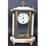 20TH CENTURY 24 HOUR PORTICO MANTEL CLOCK