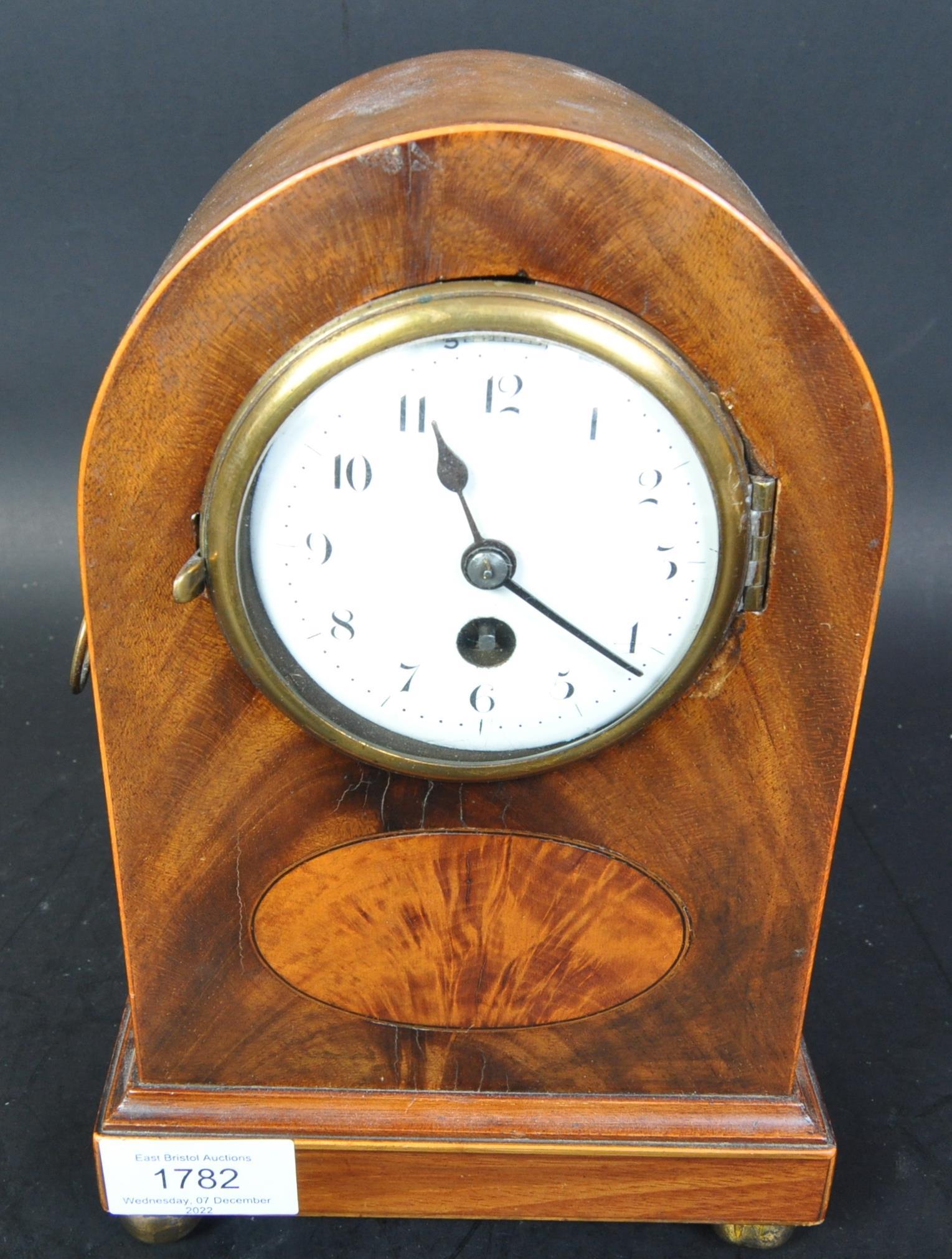 EDWARDIAN INLAID MANTEL CLOCK - Image 2 of 5