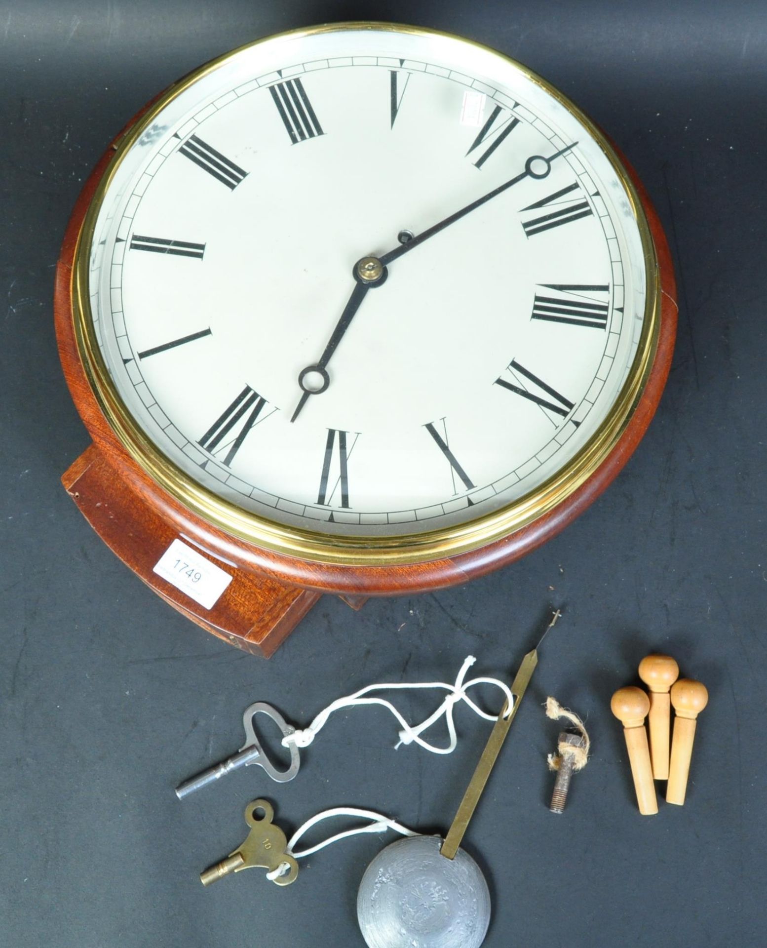 19TH CENTURY MAHOGANY CASED FUSEE STATION CLOCK