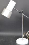 RETRO 20TH CENTURY WHITE & CHROME DESK LAMP