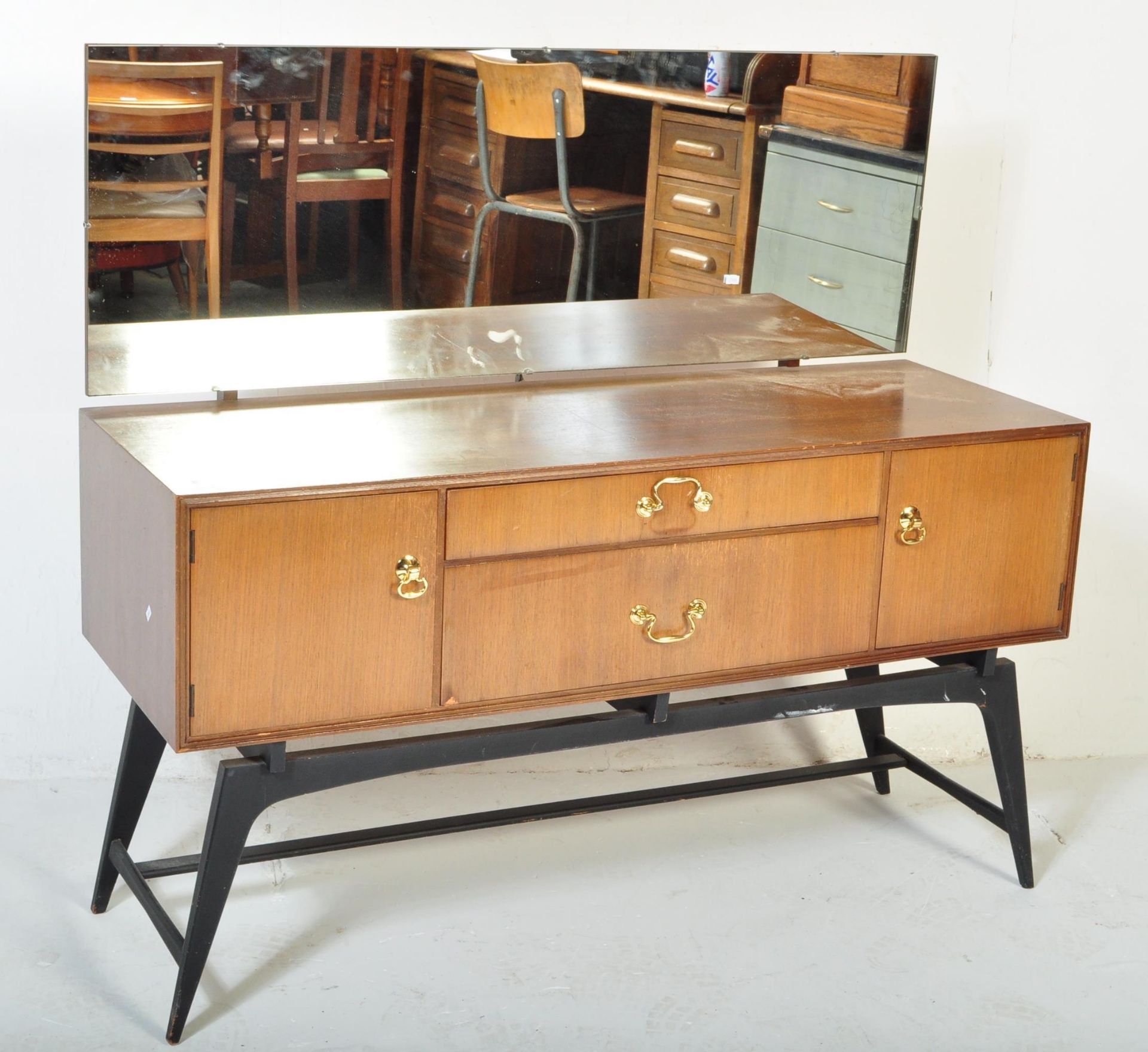 BRITISH MODERN DESIGN - MID CENTURY TEAK WOOD DRESSING TABLE - Image 2 of 5