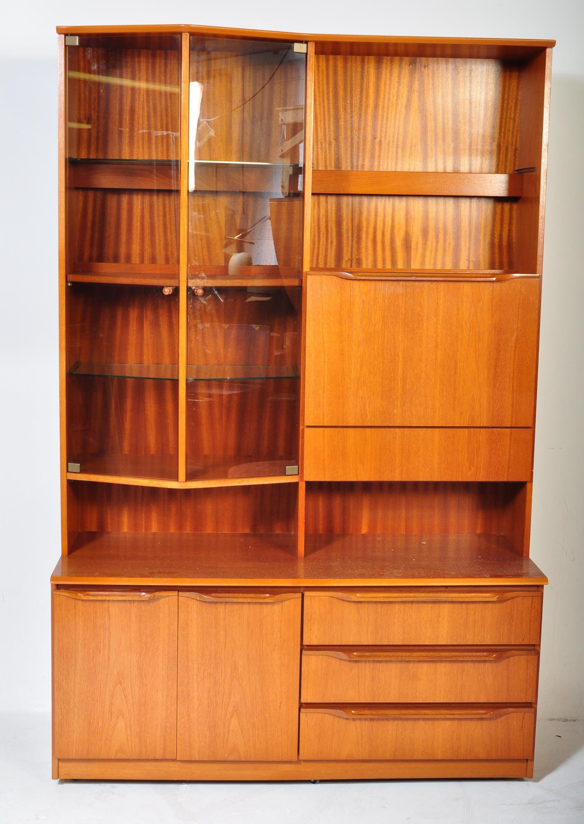 RETRO VINTAGE TEAK WOOD DISPLAY CABINET UNIT