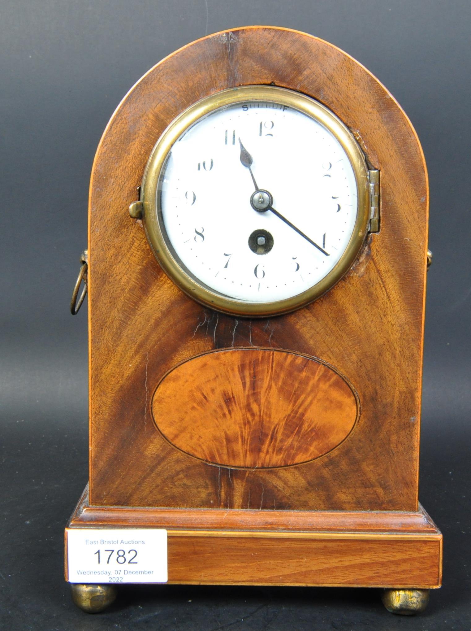 EDWARDIAN INLAID MANTEL CLOCK - Image 3 of 5