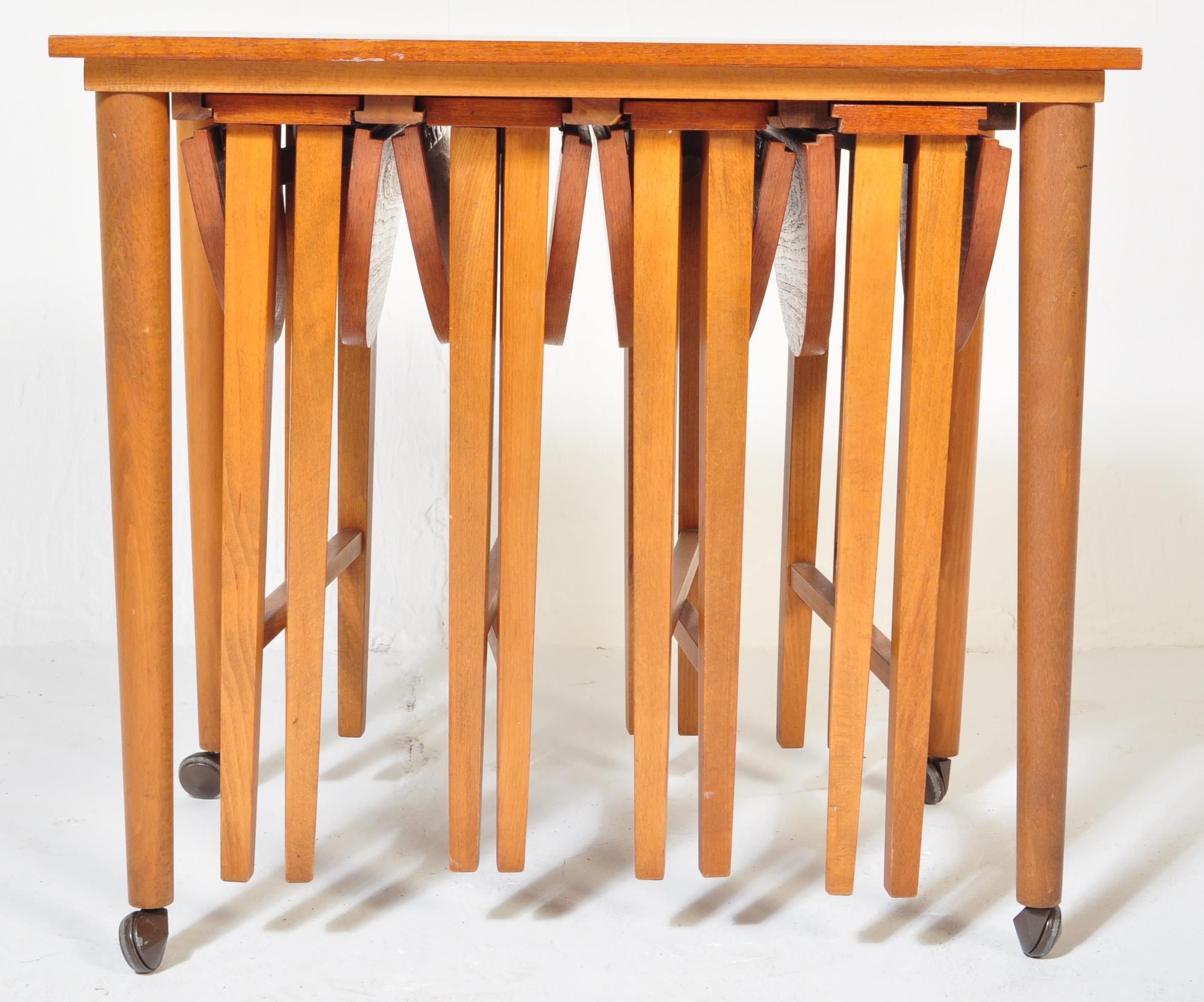 POUL HUNDEVAD - 1960S TEAK DROP LEAF NEST OF TABLES