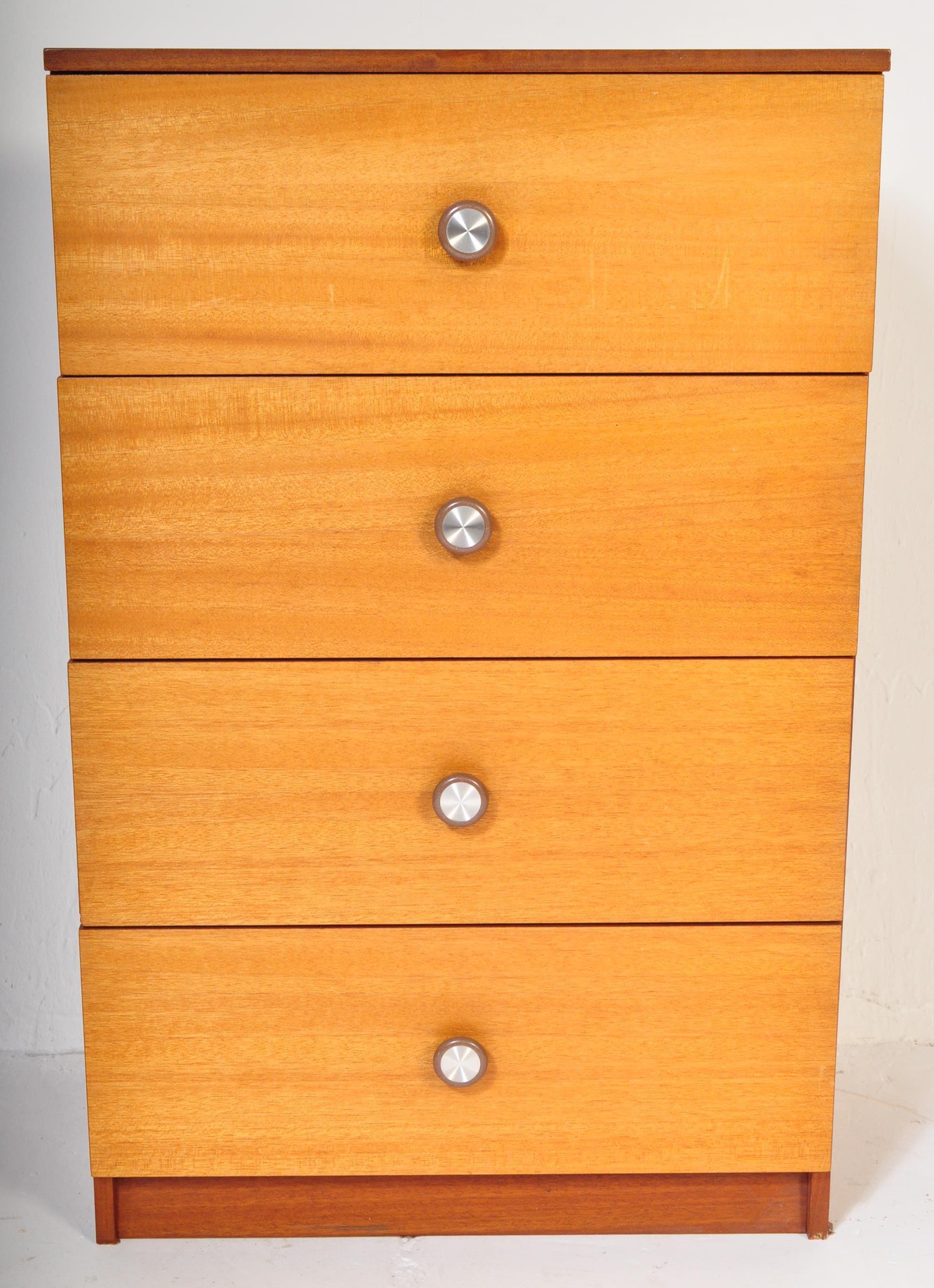 BRITISH MODERN DESIGN -MID CENTURY PEDESTAL TEAK CHEST - Image 2 of 4