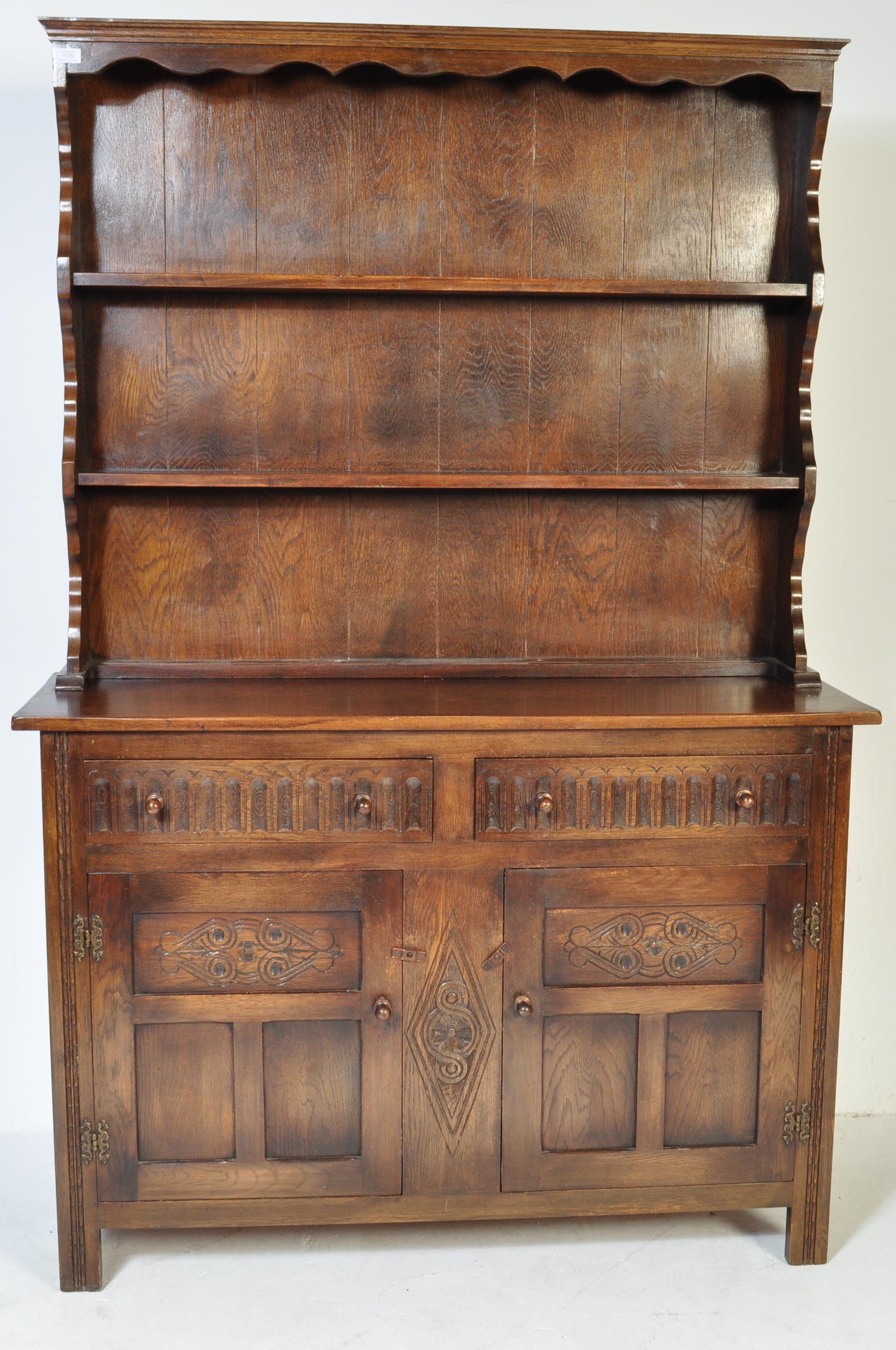 JACOBEAN REVIVAL GOTHIC STYLE OAK WELSH DRESSER - Image 2 of 5