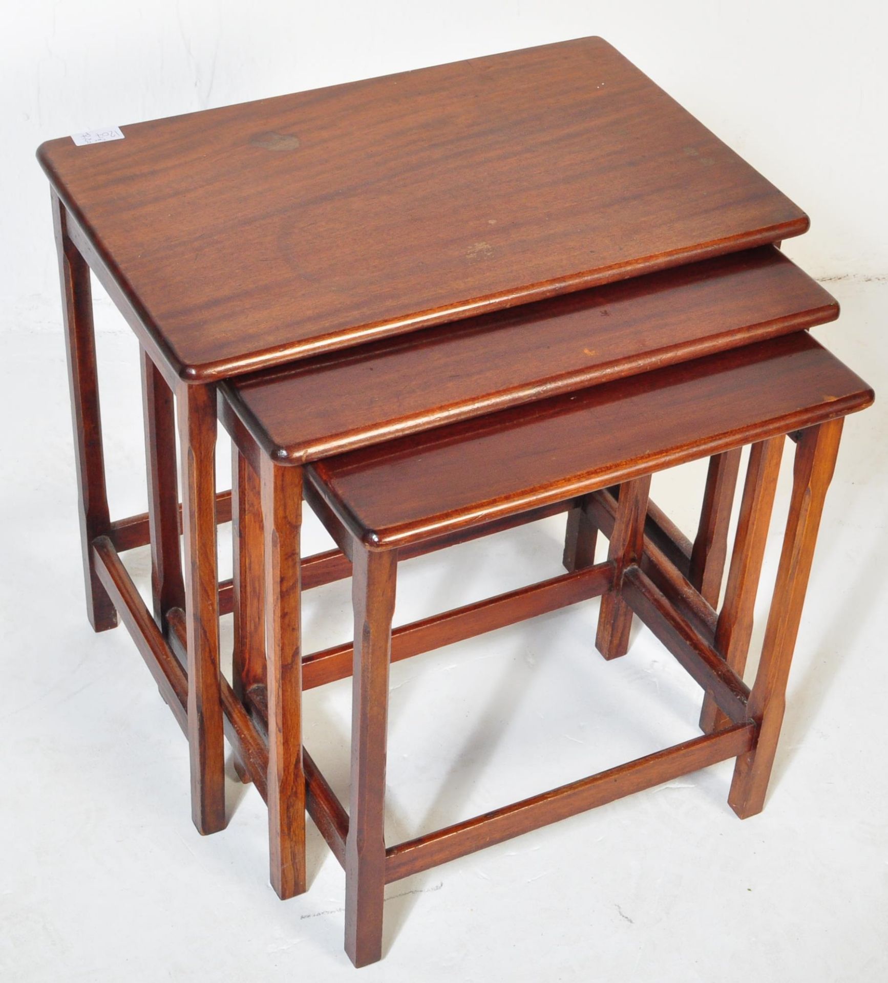 MID CENTURY TEAK WOOD NEST OF TABLES T/W ANOTHER - Image 4 of 5