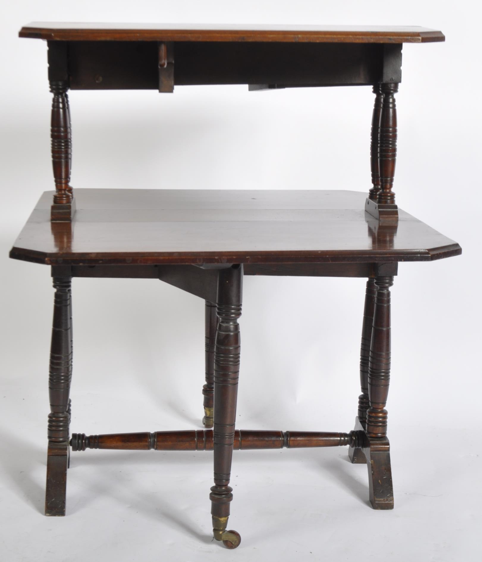 EDWARDIAN MAHOGANY DOUBLE DROP LEAF SUTHERLAND TABLE - Image 3 of 5