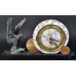 20TH CENTURY FRENCH MARBLE BIRD MANTEL CLOCK