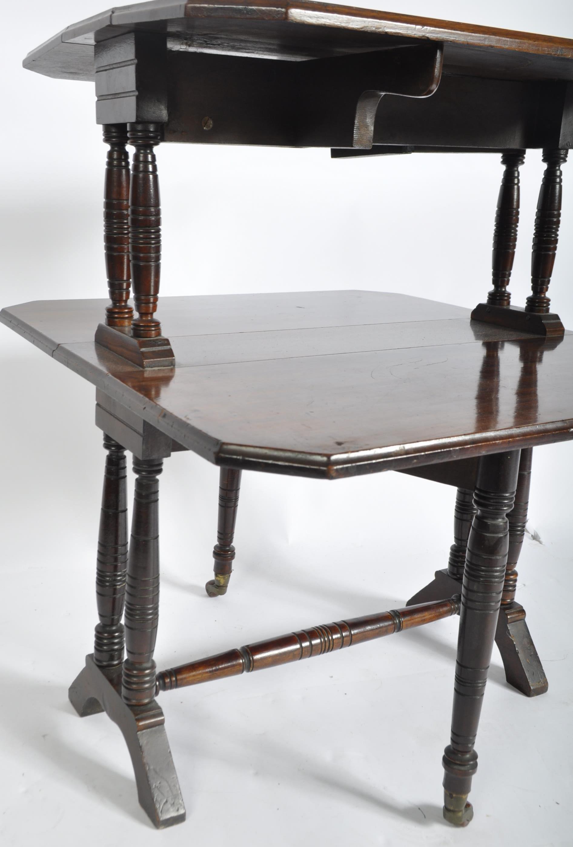 EDWARDIAN MAHOGANY DOUBLE DROP LEAF SUTHERLAND TABLE - Image 5 of 5