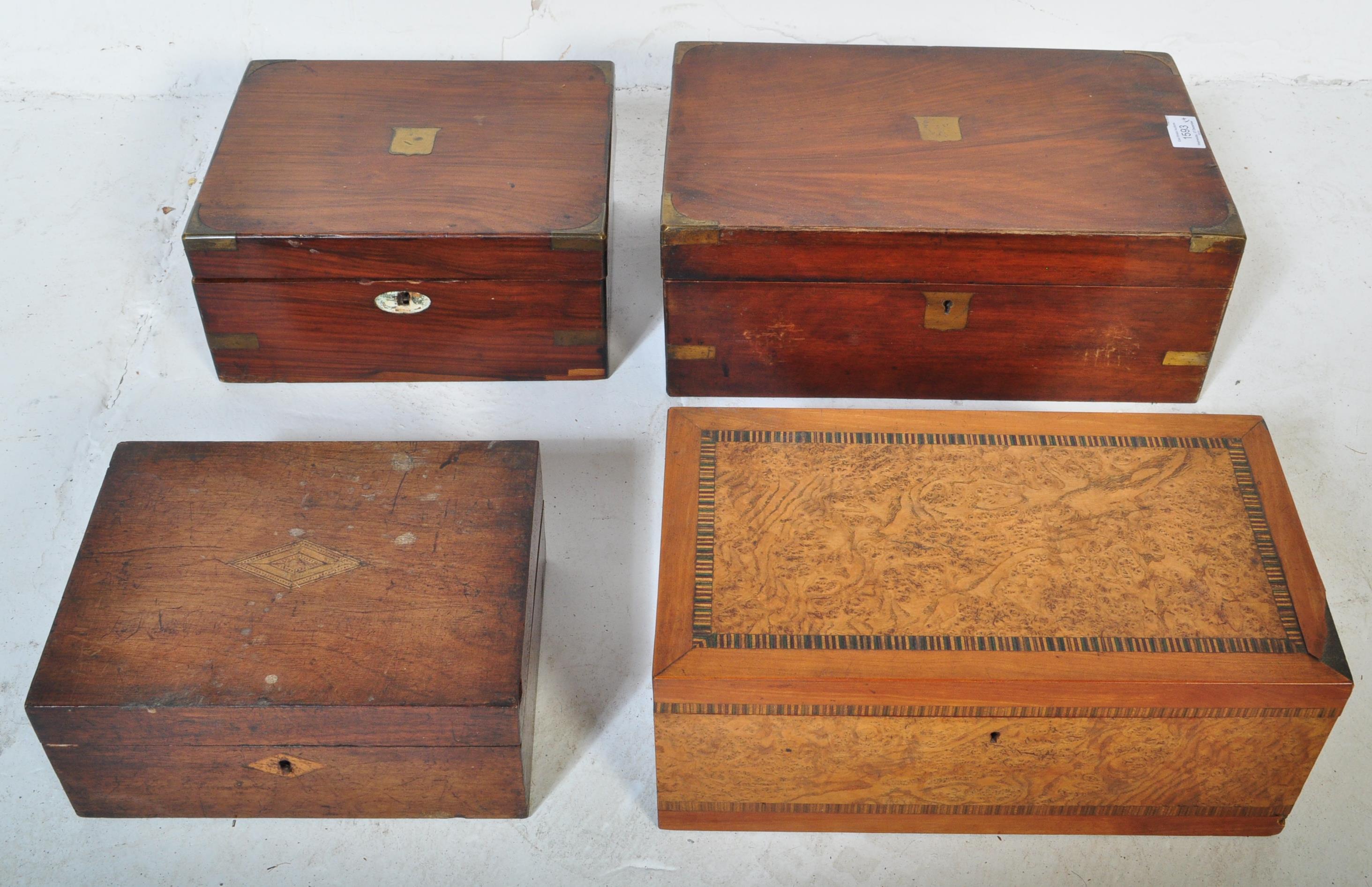 19TH CENTURY WRITING BOX & COLLECTION OF OTHERS