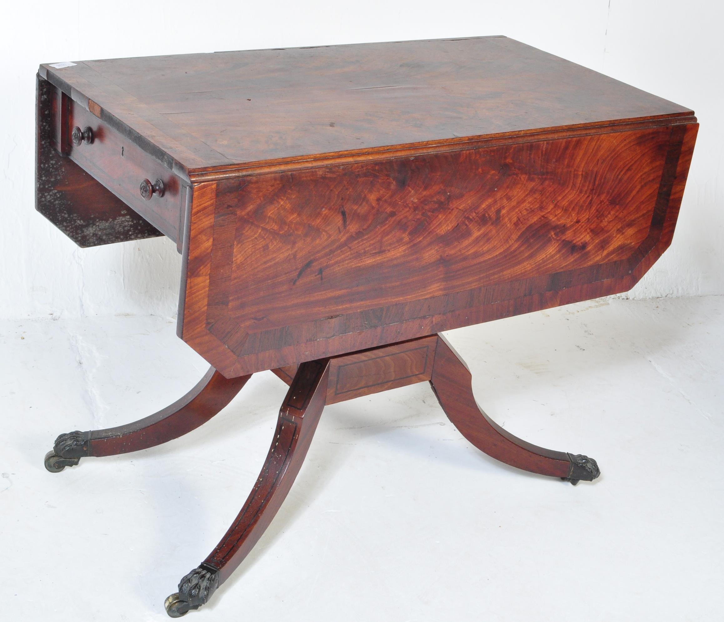 GEORGE III 18TH CENTURY MAHOGANY SOFA TABLE DESK - Image 2 of 5