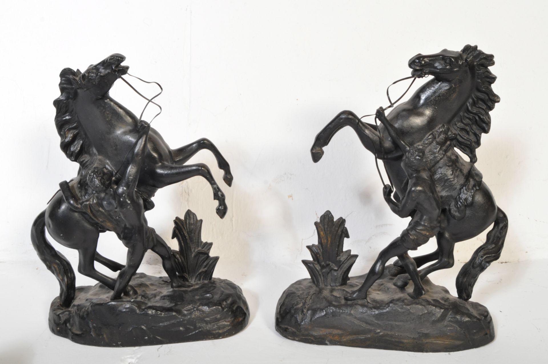 PAIR OF VICTORIAN SPELTER MARLEY HORSES - Image 4 of 6