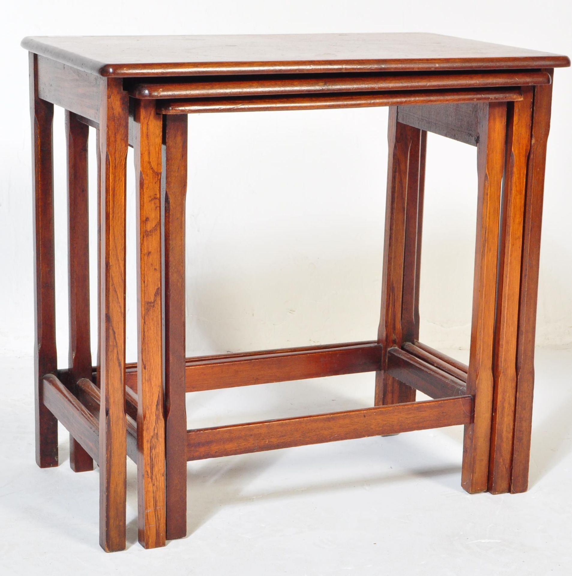 MID CENTURY TEAK WOOD NEST OF TABLES T/W ANOTHER - Image 5 of 5