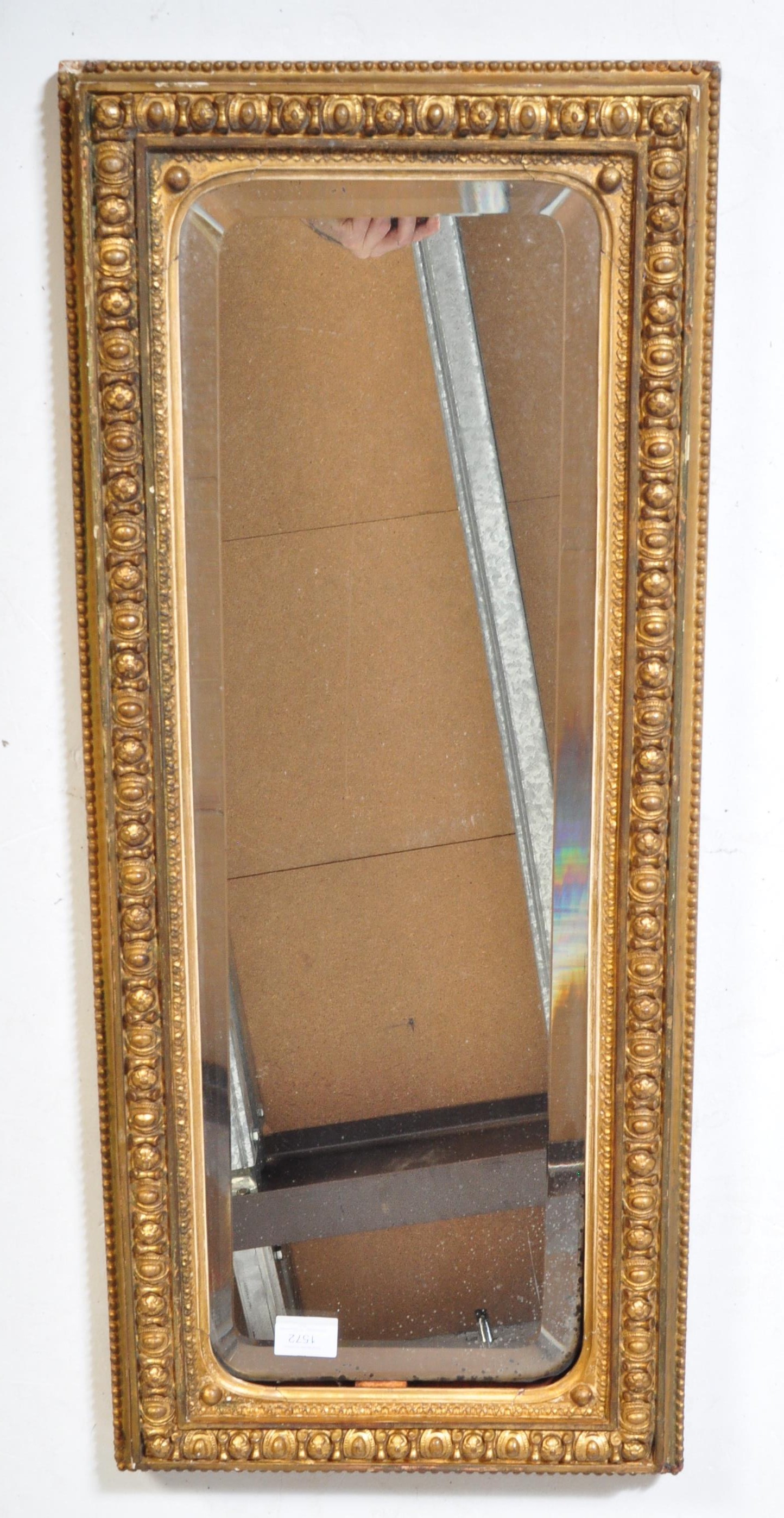 19TH CENTURY VICTORIAN GILT WOOD & GESSO WALL MIRROR