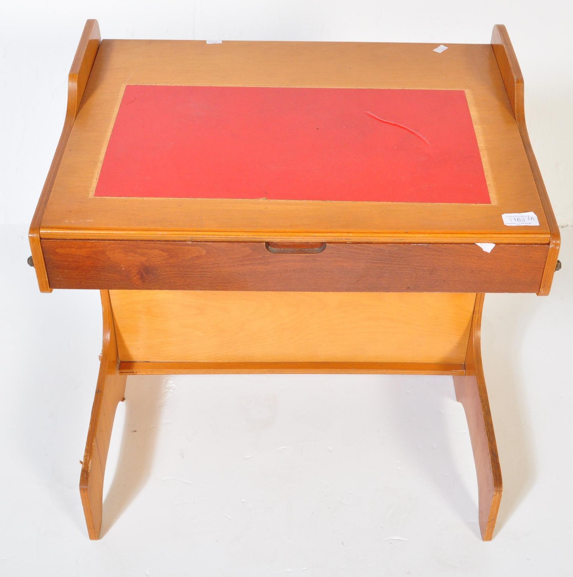 RETRO VINTAGE TEAK WOOD CHILDREN SCHOOL DESK & CHAIR - Image 3 of 5