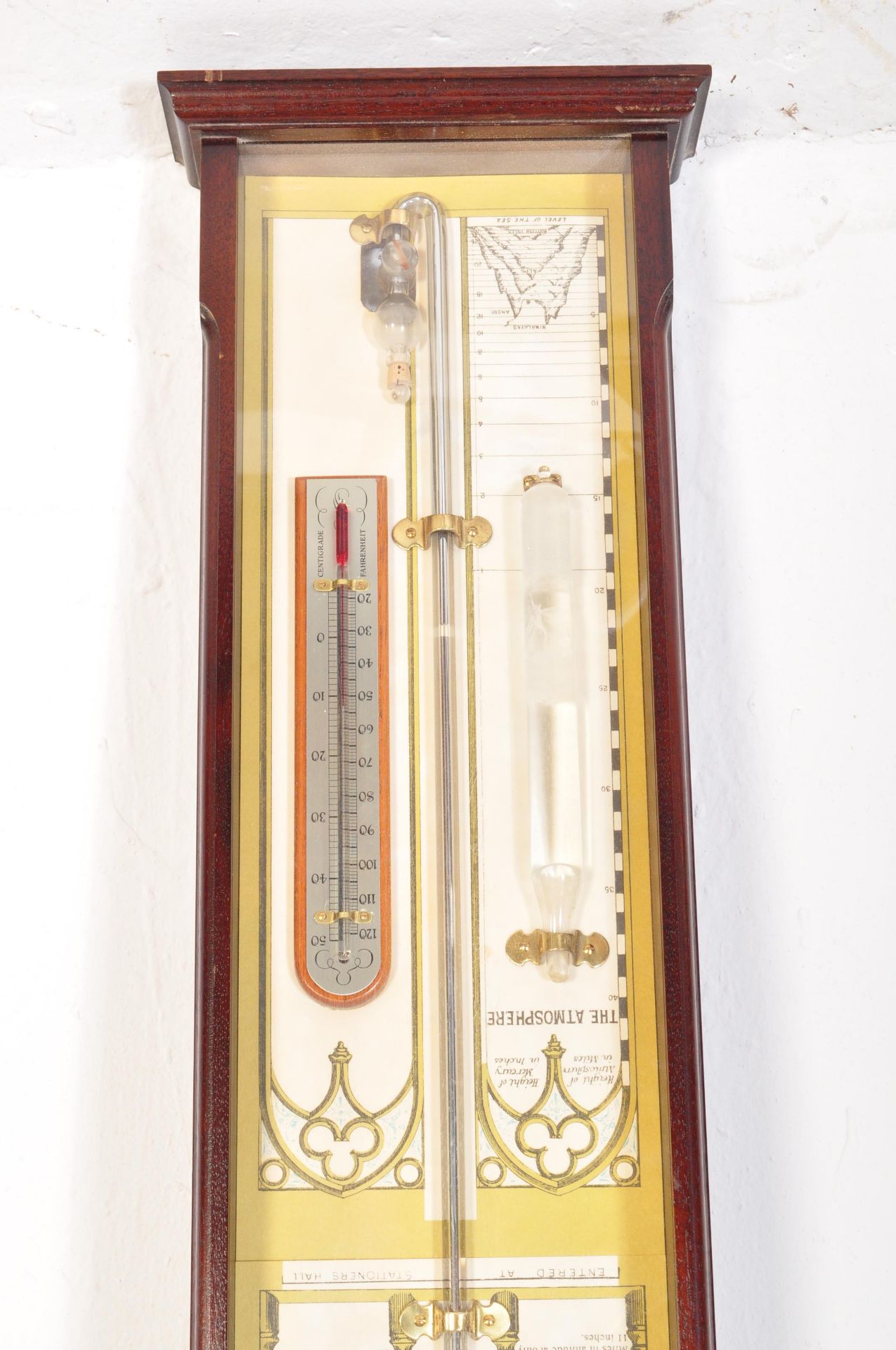 MAHOGANY CASED ADMIRAL FITZROY WALL BAROMETER - Image 3 of 6