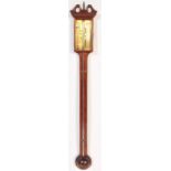 GEORGE III MAHOGANY THOMAS WRIGHT SARUM BAROMETER