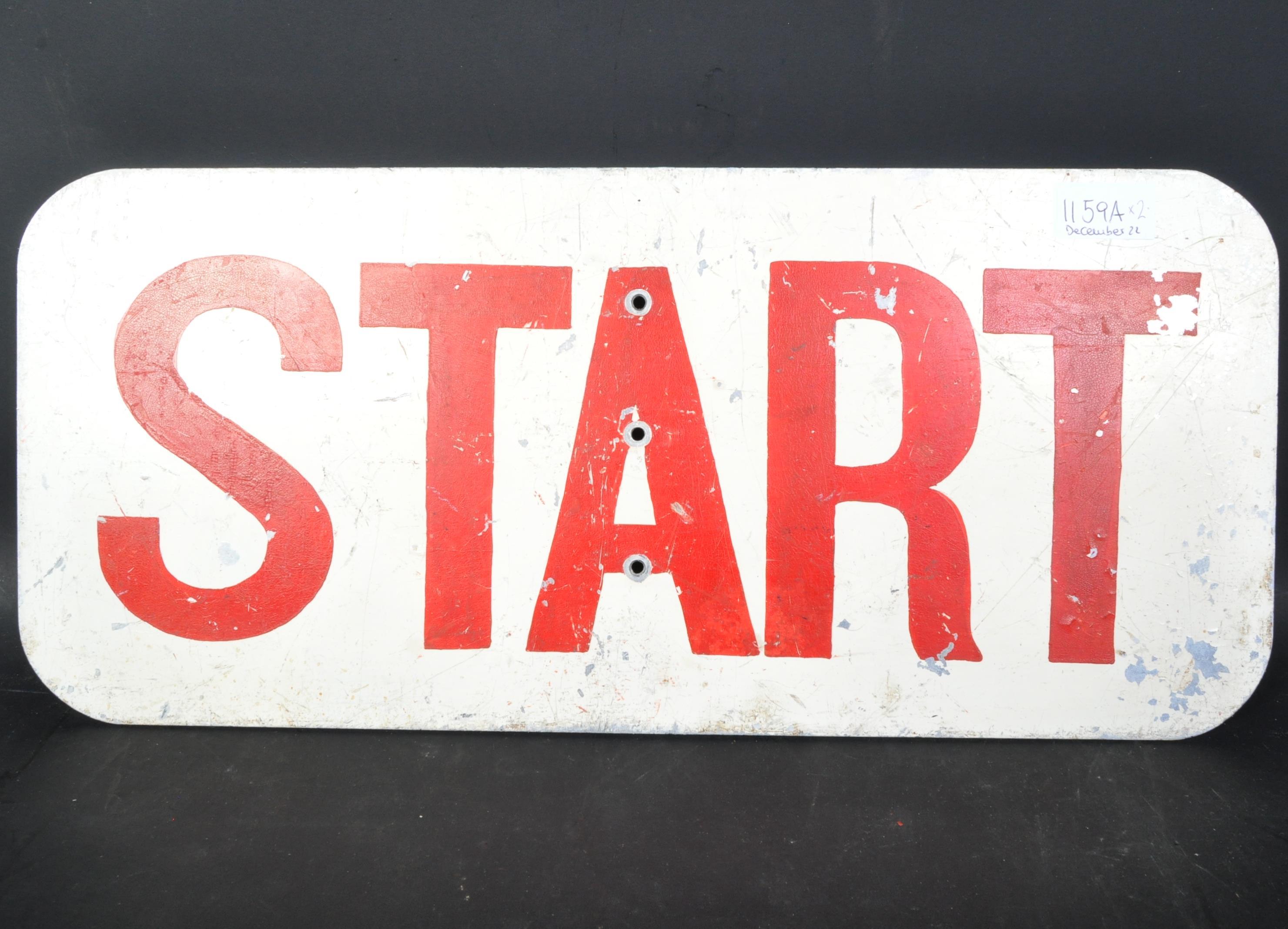 PAIR OF RETRO MID 20TH CENTURY START FINISH SIGNS - Image 2 of 6