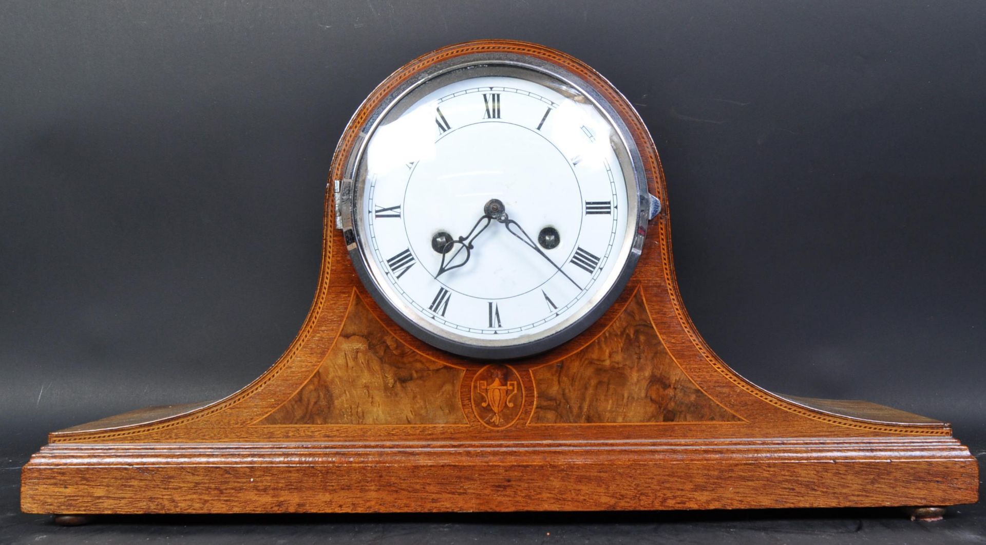 EDWARDIAN INLAD NAPOLEON HAT MANTEL CLOCK - Image 2 of 4