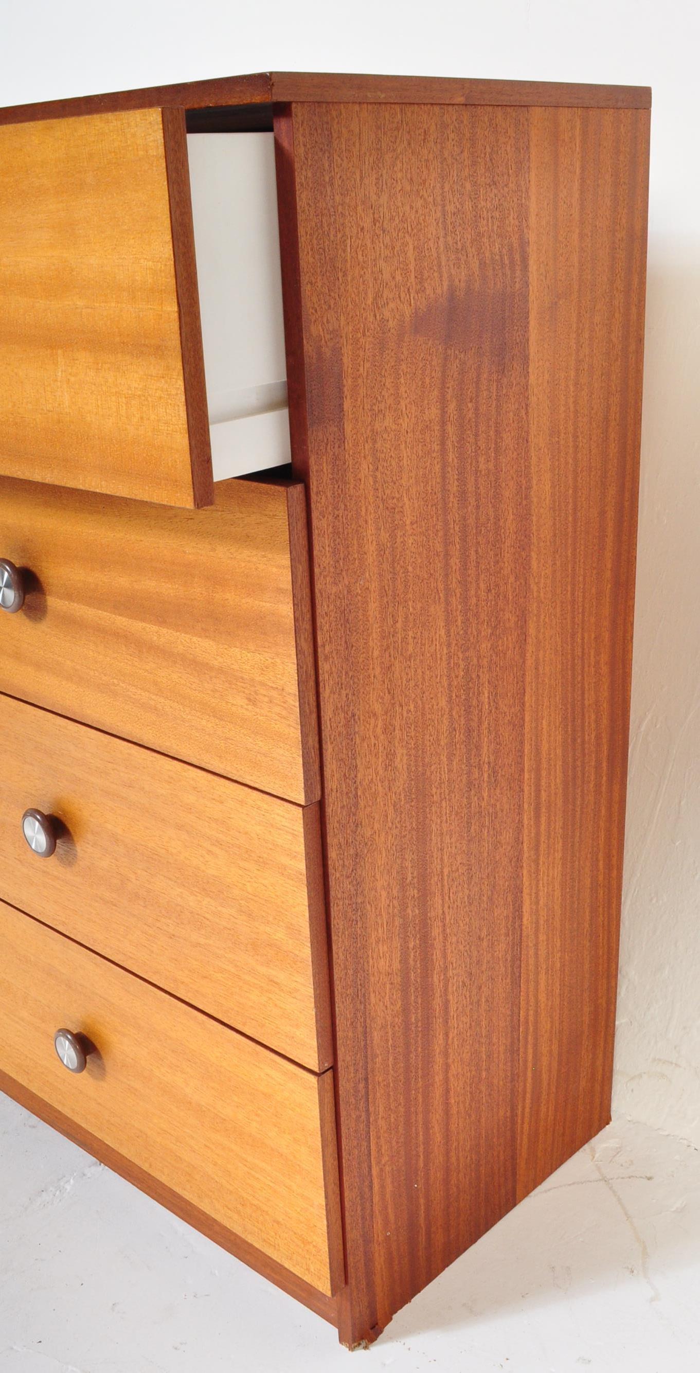 BRITISH MODERN DESIGN -MID CENTURY PEDESTAL TEAK CHEST - Image 3 of 4