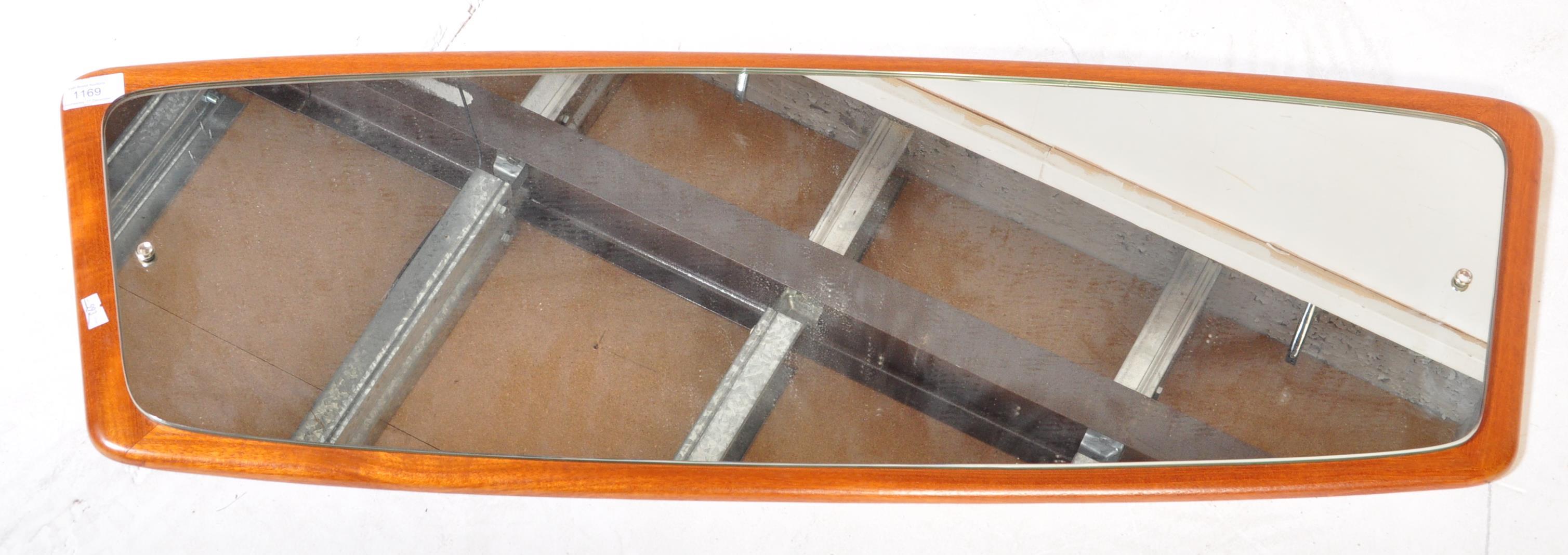 RETRO VINTAGE MID 20TH CENTURY TEAK BACKED MIRROR - Image 2 of 3