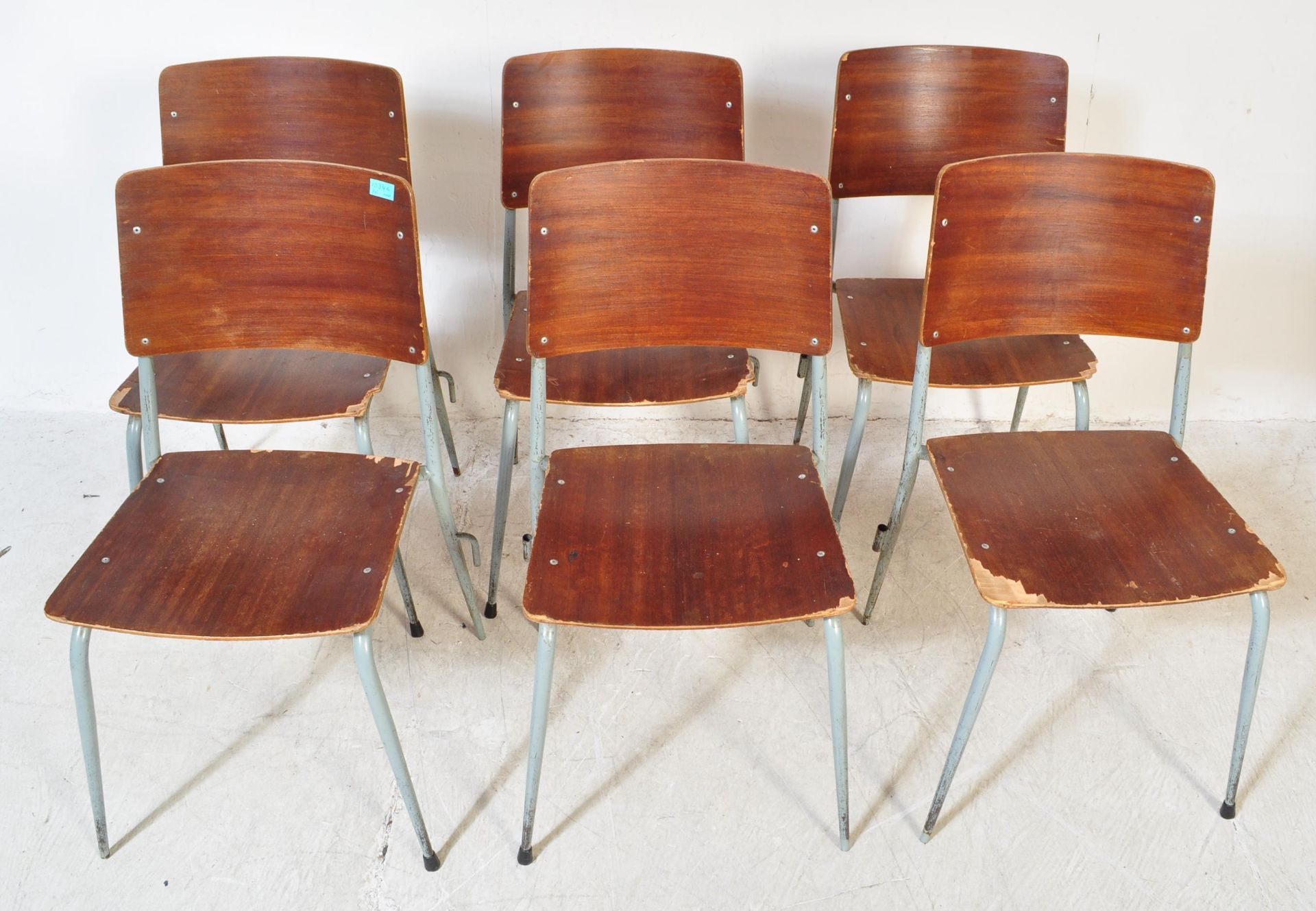 SIX VINTAGE INDUSTRIAL CAFE DINING CHAIRS - Image 2 of 4