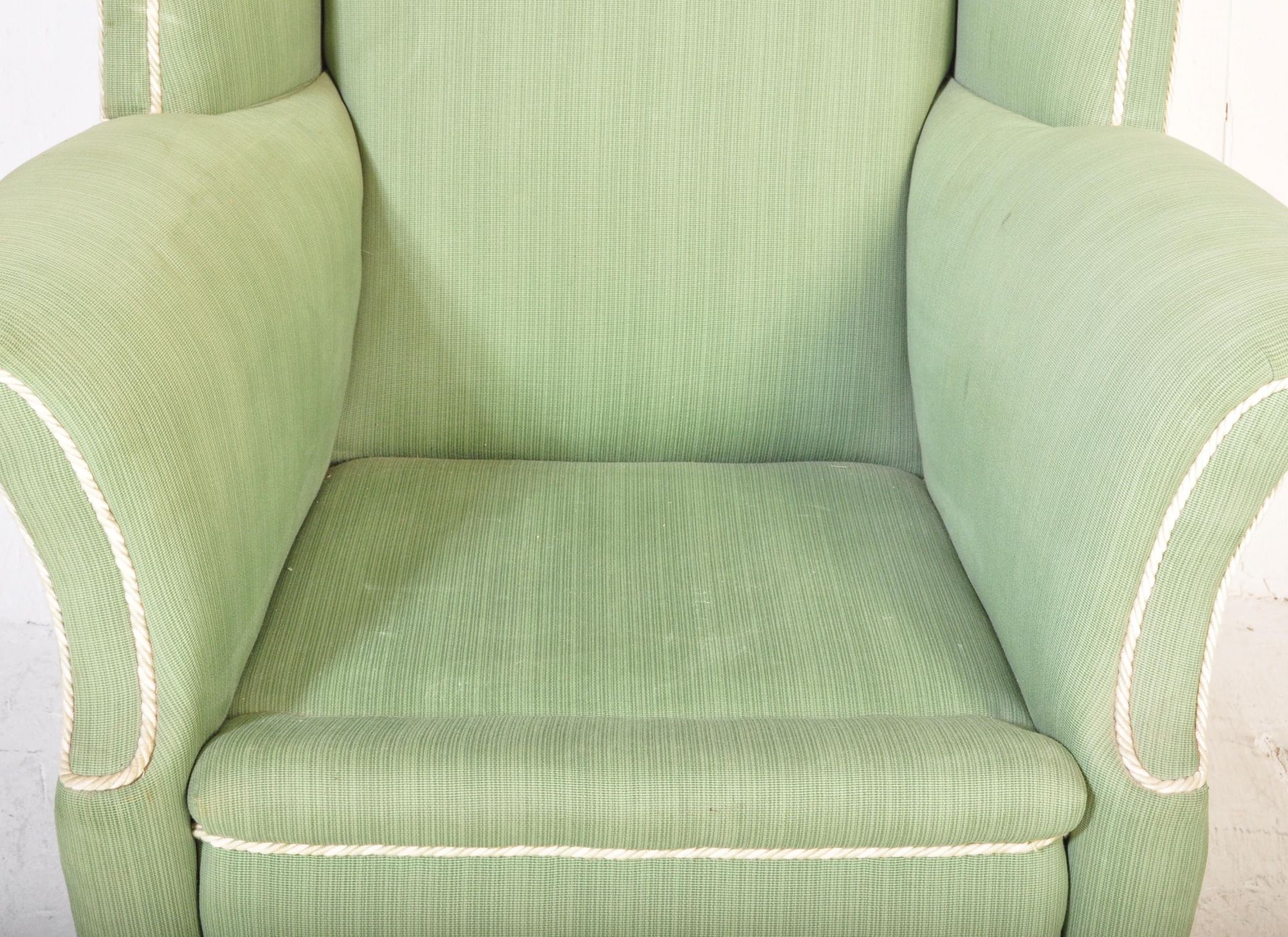 RETRO MID 20TH CENTURY UPHOLSTERED WINGBACK ARMCHAIR - Image 4 of 7