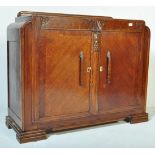 1930'S ART DECO DARK OAK SIDEBOARD CREDENZA