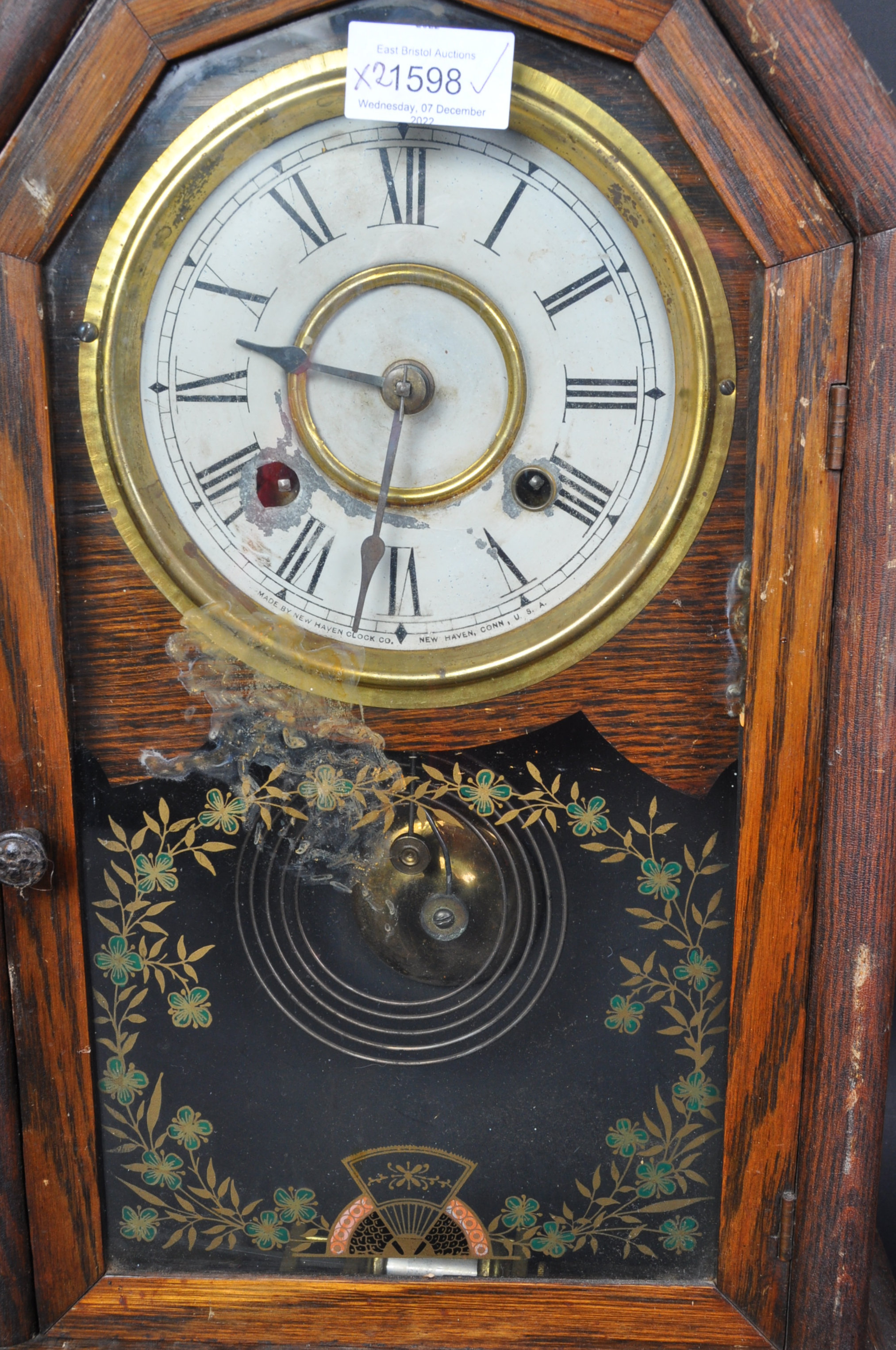 EARLY MARQUETRY WALL HANGING CLOCK & ANOTHER - Image 4 of 6