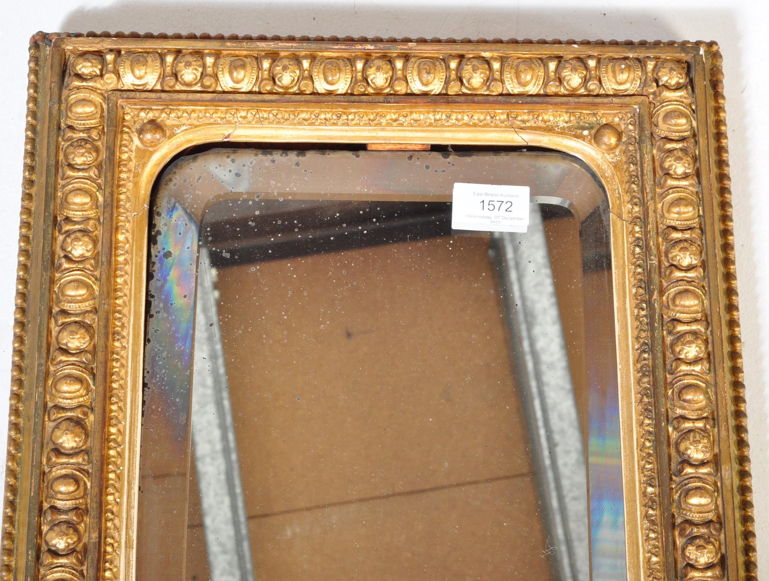 19TH CENTURY VICTORIAN GILT WOOD & GESSO WALL MIRROR - Image 4 of 4