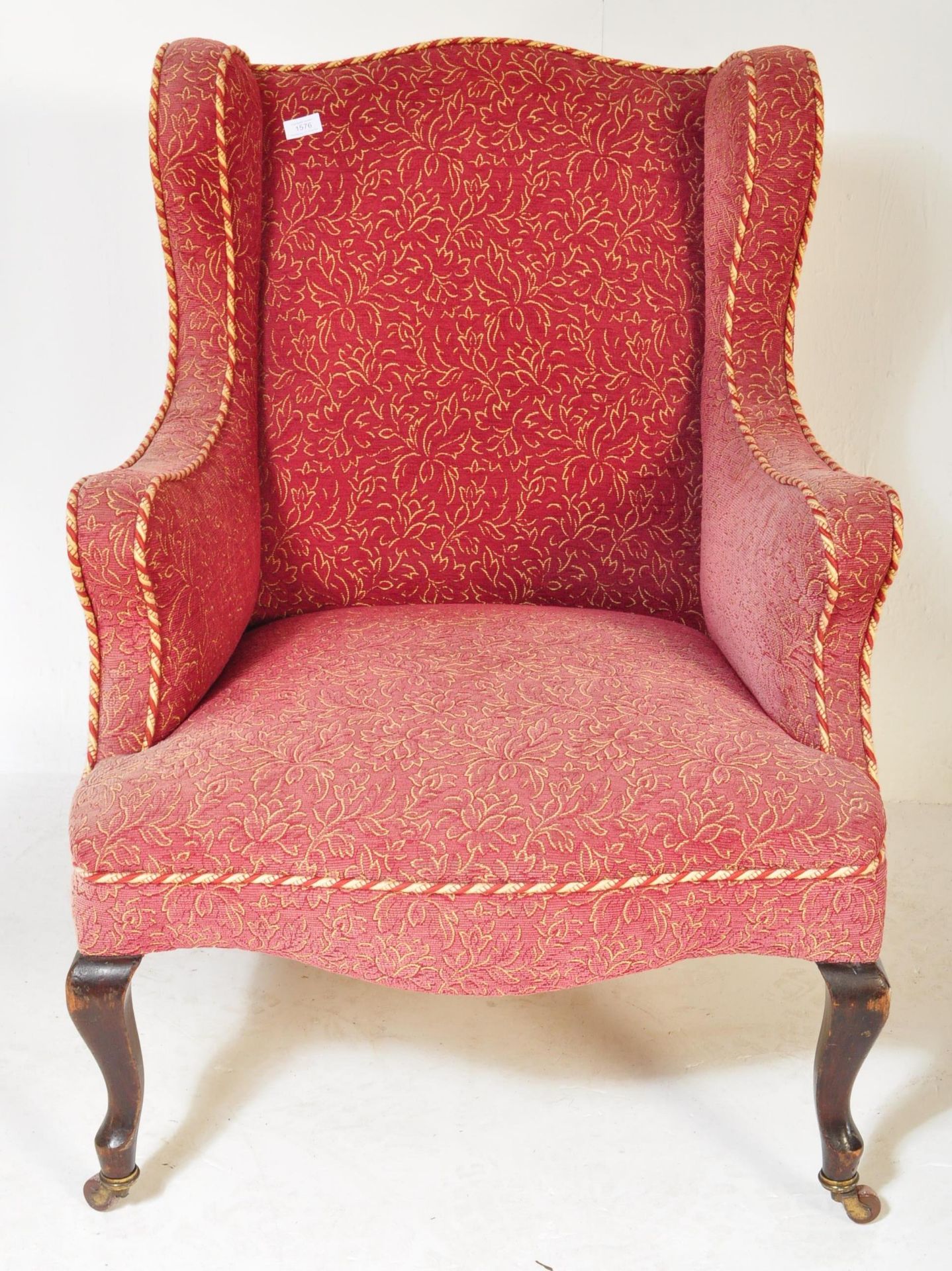 19TH CENTURY VICTORIAN WINGBACK ARMCHAIR - Image 3 of 6