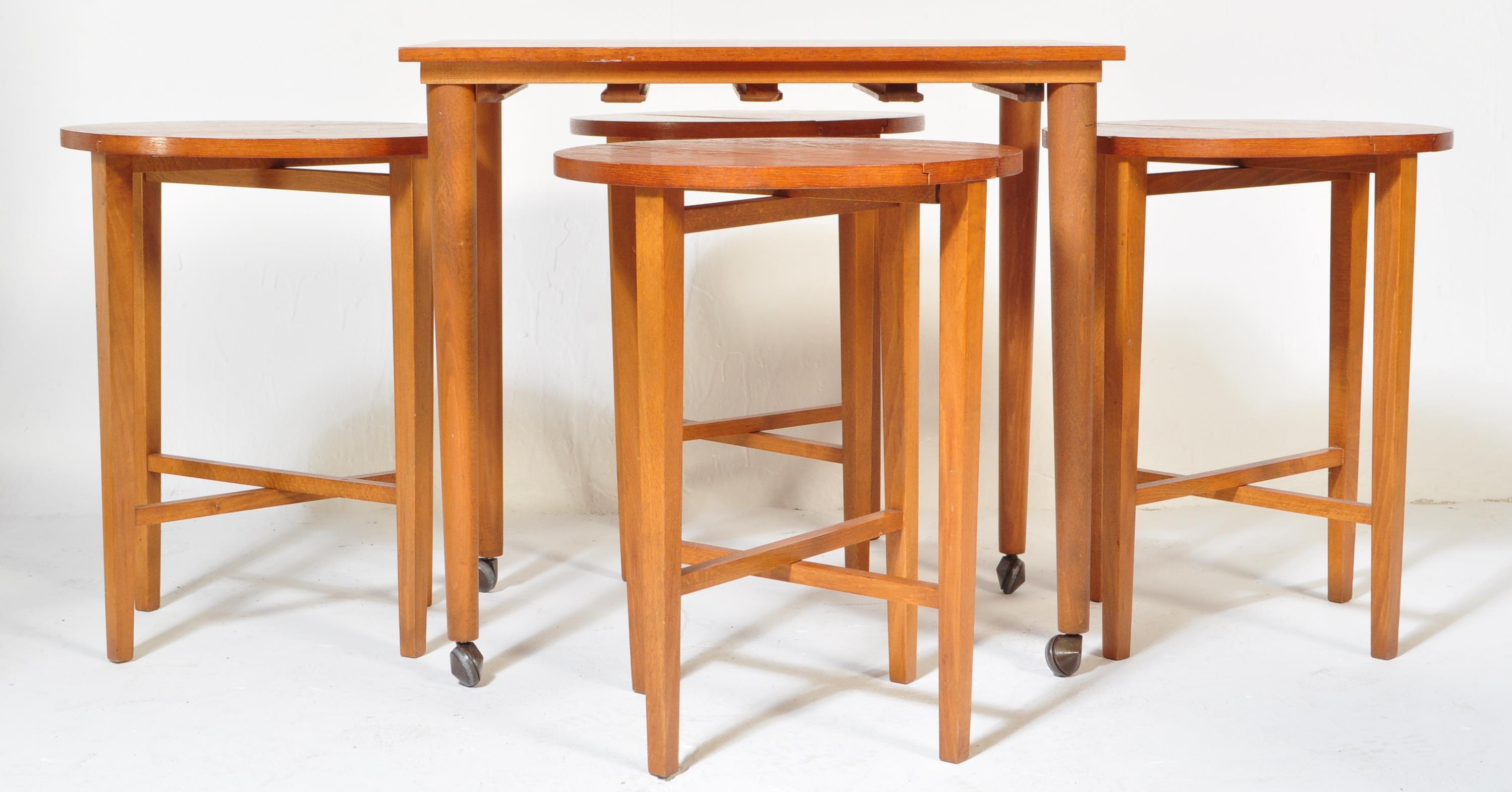 POUL HUNDEVAD - 1960S TEAK DROP LEAF NEST OF TABLES - Image 3 of 5