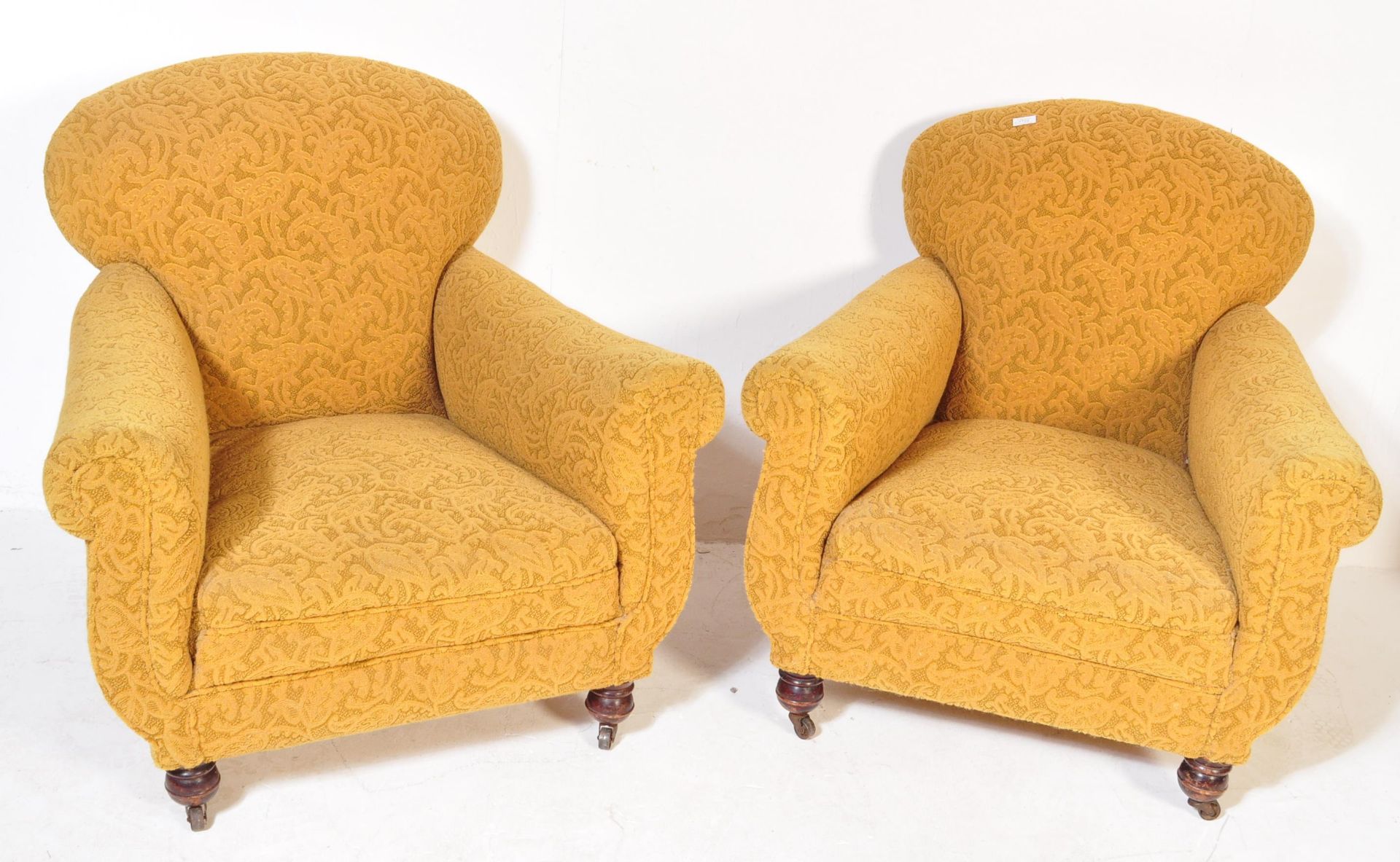 PAIR OF 19TH CENTURY HOWARD & SONS STYLE ARMCHAIRS - Image 2 of 5