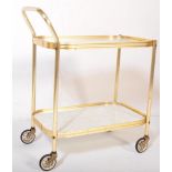 VINTAGE MID CENTURY FAUX MARBLE SERVING TROLLEY