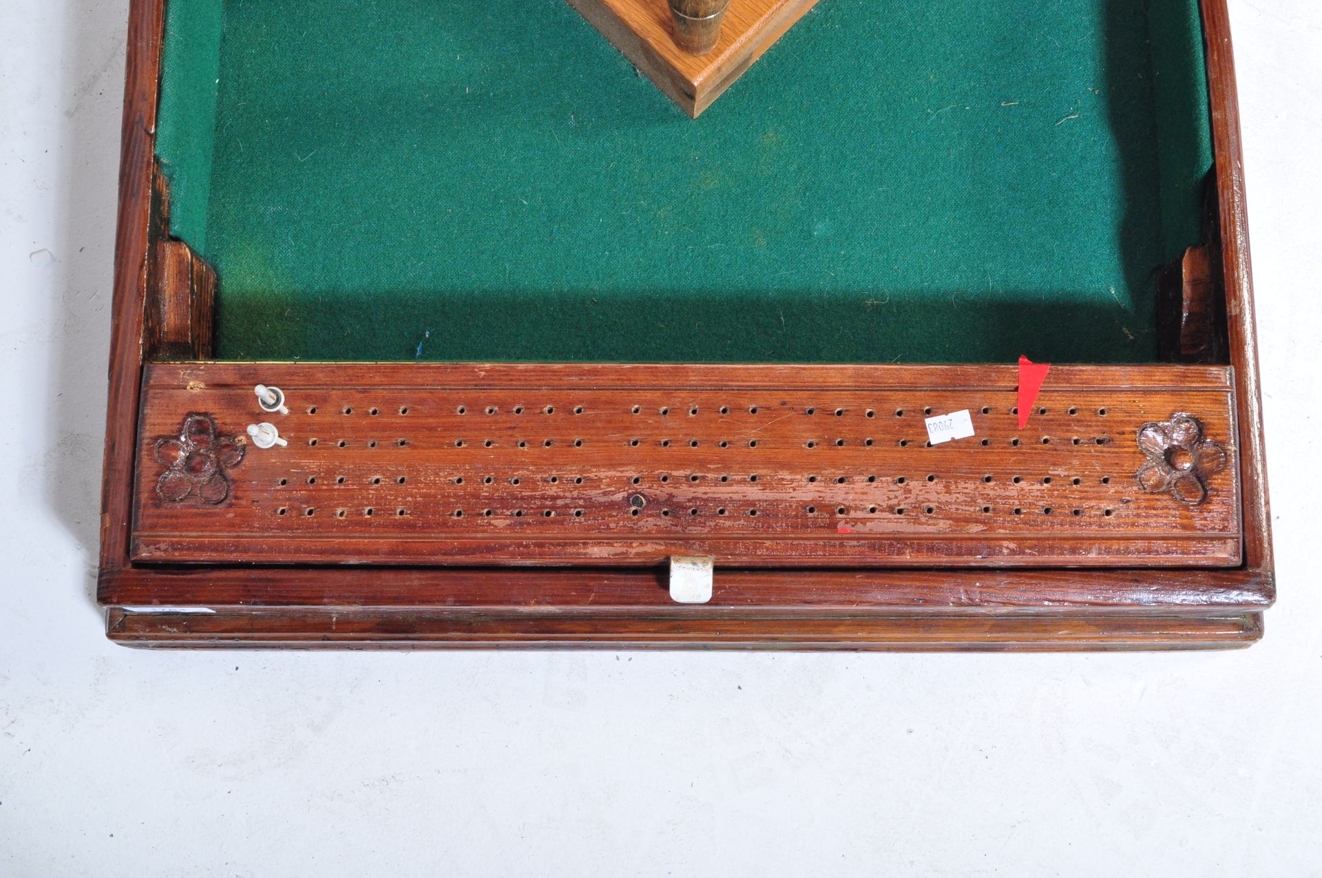 EARLY 20TH CENTURY MAHOGANY TABLE TOP SKITTLES GAME - Image 6 of 6