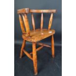 EARLY 20TH CENTURY ELM CHILDS CHAIR / STOOL