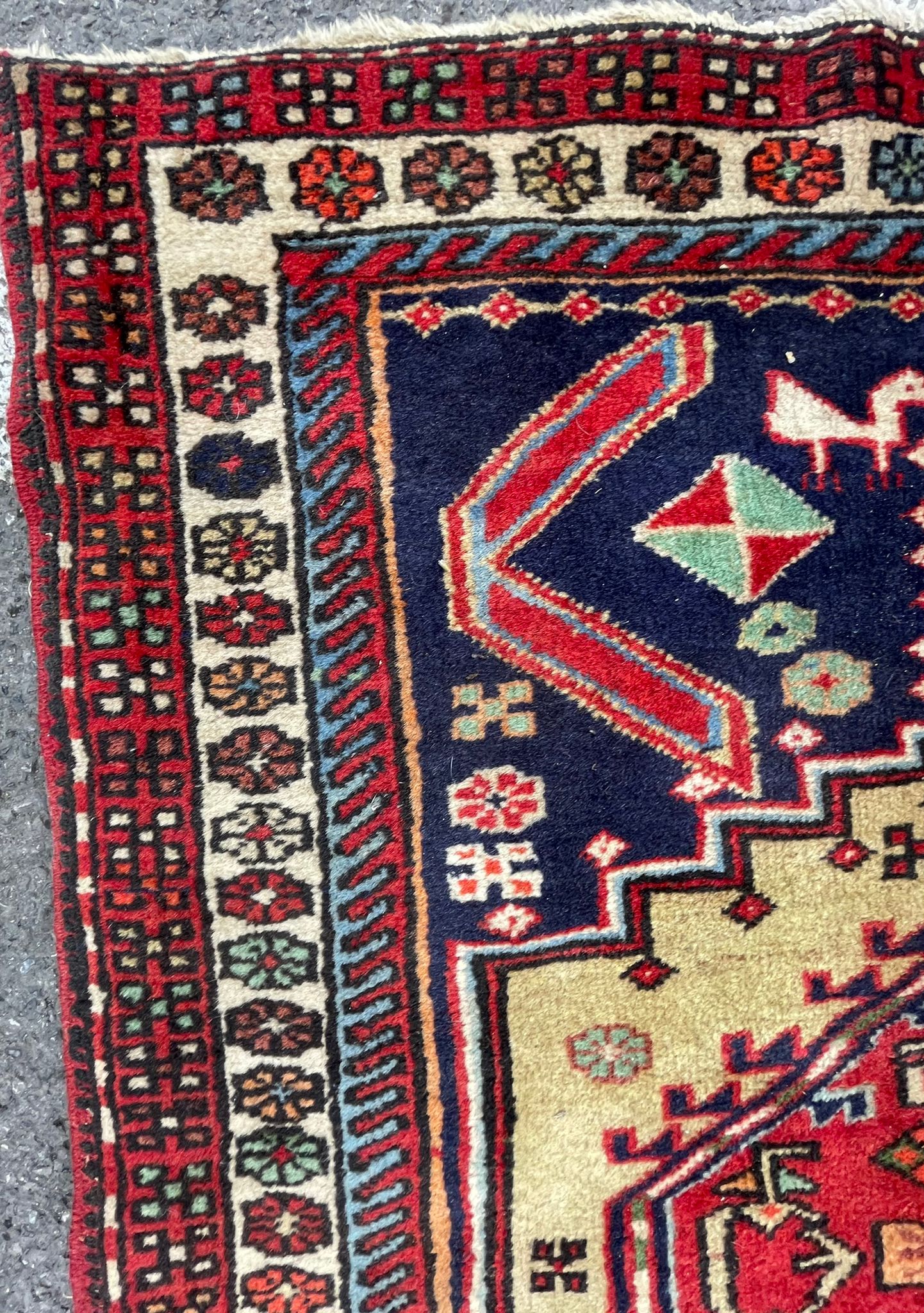 VINTAGE MID 20TH CENTURY PERSIAN ISLAMIC MALAYER RUNNER RUG - Image 3 of 4