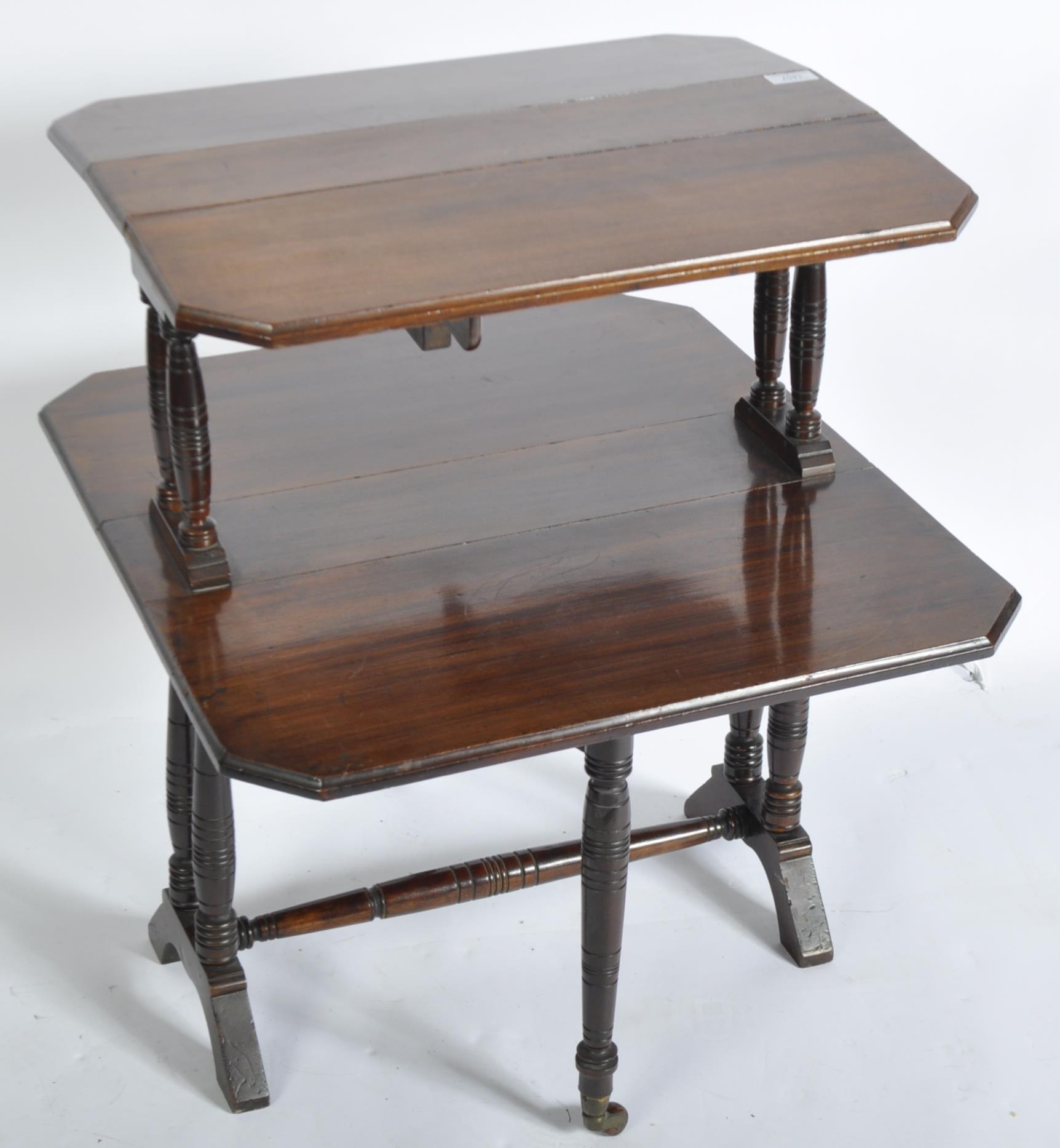 EDWARDIAN MAHOGANY DOUBLE DROP LEAF SUTHERLAND TABLE - Image 4 of 5