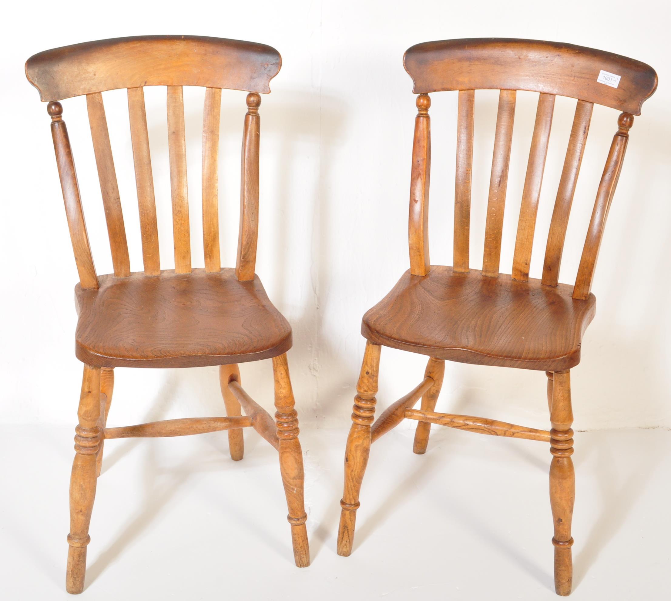 PAIR OF VICTORIAN BEECH & ELM FARMHOUSE WINDSOR CHAIRS - Image 2 of 5