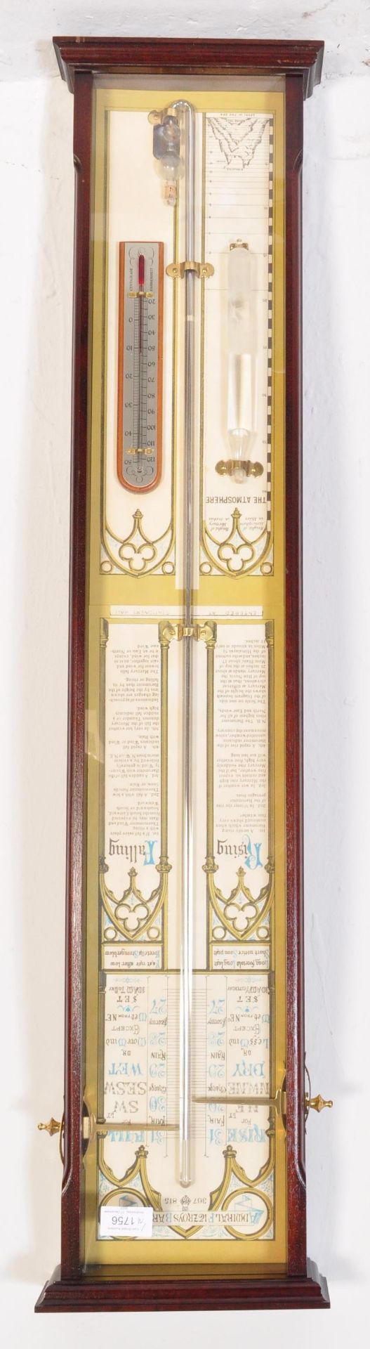 MAHOGANY CASED ADMIRAL FITZROY WALL BAROMETER - Image 2 of 6